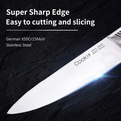 n-Slip German StainlessKitchen Knife Set, 15 Piece Knife Sets with Block, Chef Knives with No Steel Hollow Handle Cutlery Set with Multifunctional Scissors Knife Sharpener  Amazon Platform Banned