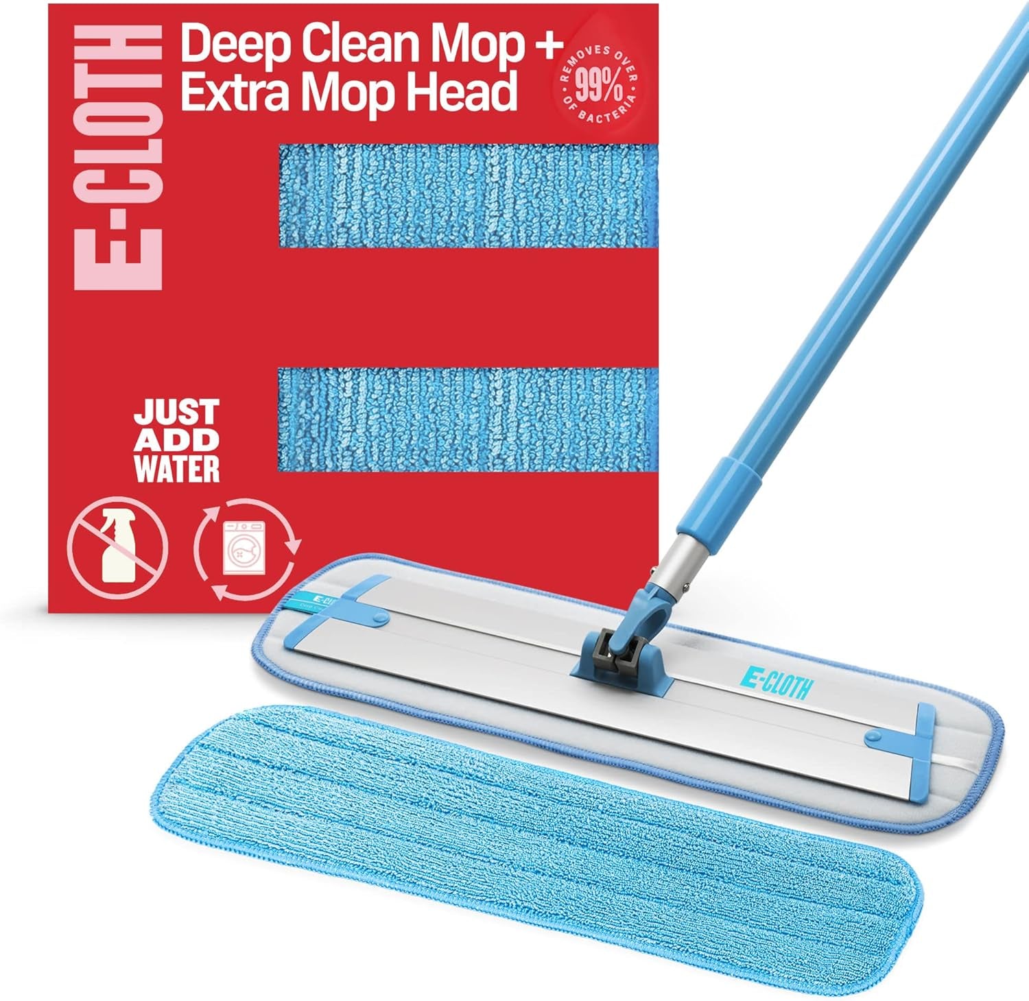 Deep Clean Mop, Microfiber Mop, Perfect Floor Cleaner for Hardwood, Laminate, Tile and Stone Flooring, Washable and Reusable, 100 Wash Promise