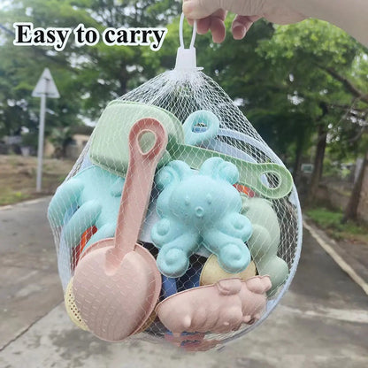 “Beach Sand Play Water Set – Folding Bucket & Sandbox Toys for Kids, Outdoor Summer Game Accessories (Color Random, 1/5/11 PCS)” - RELUX.STORE