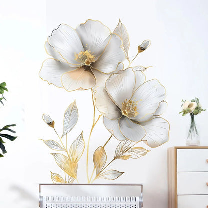 Beautiful Flower Wall Sticker For Living Room Background Decor Decals Bedroom Beautify Home Decoration Self - adhesive Wallpaper - RELUX.STORE