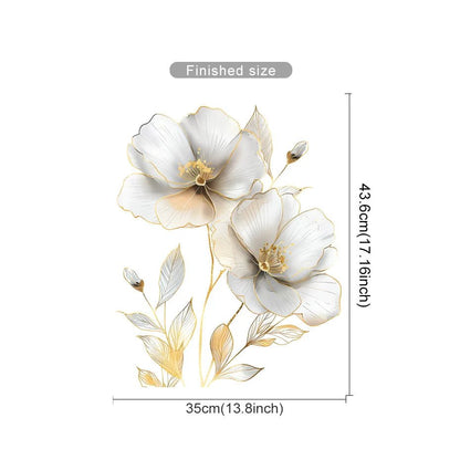 Beautiful Flower Wall Sticker For Living Room Background Decor Decals Bedroom Beautify Home Decoration Self - adhesive Wallpaper - RELUX.STORE