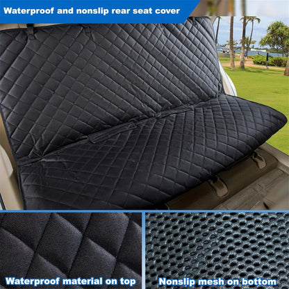 Bench Car Seat Cover Protector – Waterproof, Heavy - Duty, Nonslip Pet Car Seat Cover for Dogs, Universal Fit for Cars, Trucks & SUVs (Black) - RELUX.STORE