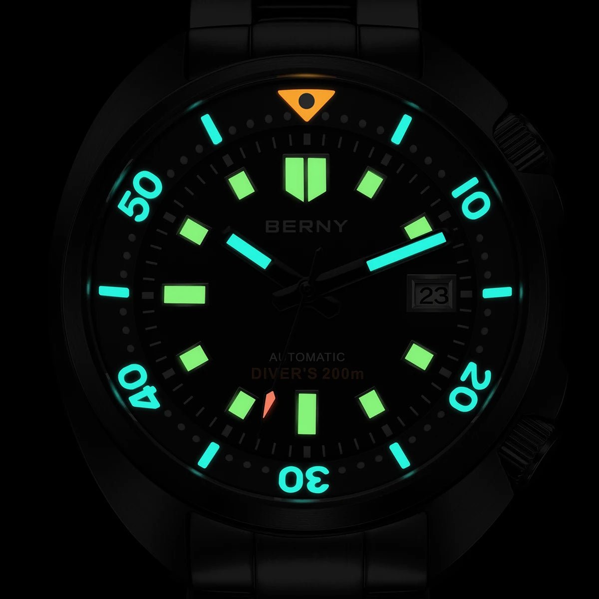 BERNY 20ATM Diver Watch For Men Mechanical Black Dial Original Design Top Automatic Sapphire Luxury Diving Luminous Men Watch - RELUX.STORE