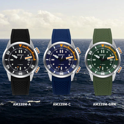 BERNY 20Bar Diver Men Mechanical Watch Miyota 8215 Super Luminous Sapphire Swiming Automatic Self Wind Silicone Men Wristwatch - RELUX.STORE