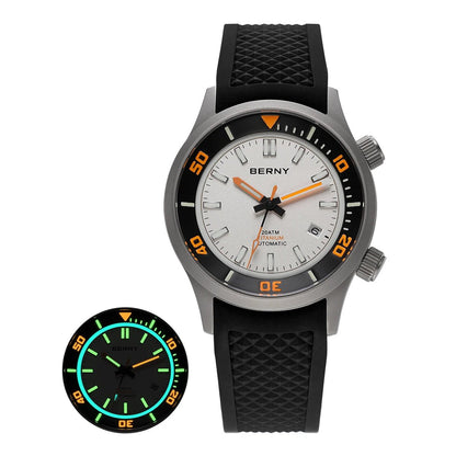 BERNY Automatic Full Titanium Diver Watch for Men Supper Luminous Sappire AR coated Miyota 8215 Compressor Mechanical Dive Watch - RELUX.STORE