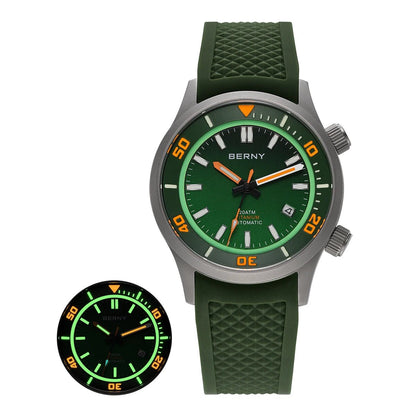 BERNY Automatic Full Titanium Diver Watch for Men Supper Luminous Sappire AR coated Miyota 8215 Compressor Mechanical Dive Watch - RELUX.STORE
