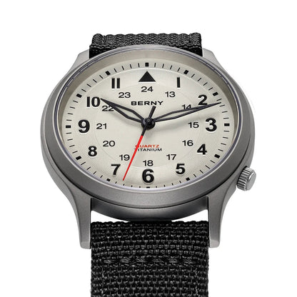 BERNY Titanium Watches for Men Classic Mens Field Pilot Watch Easy Read Outdoor Quartz Wristwatch Super Luminous Sapphire 5ATM - RELUX.STORE