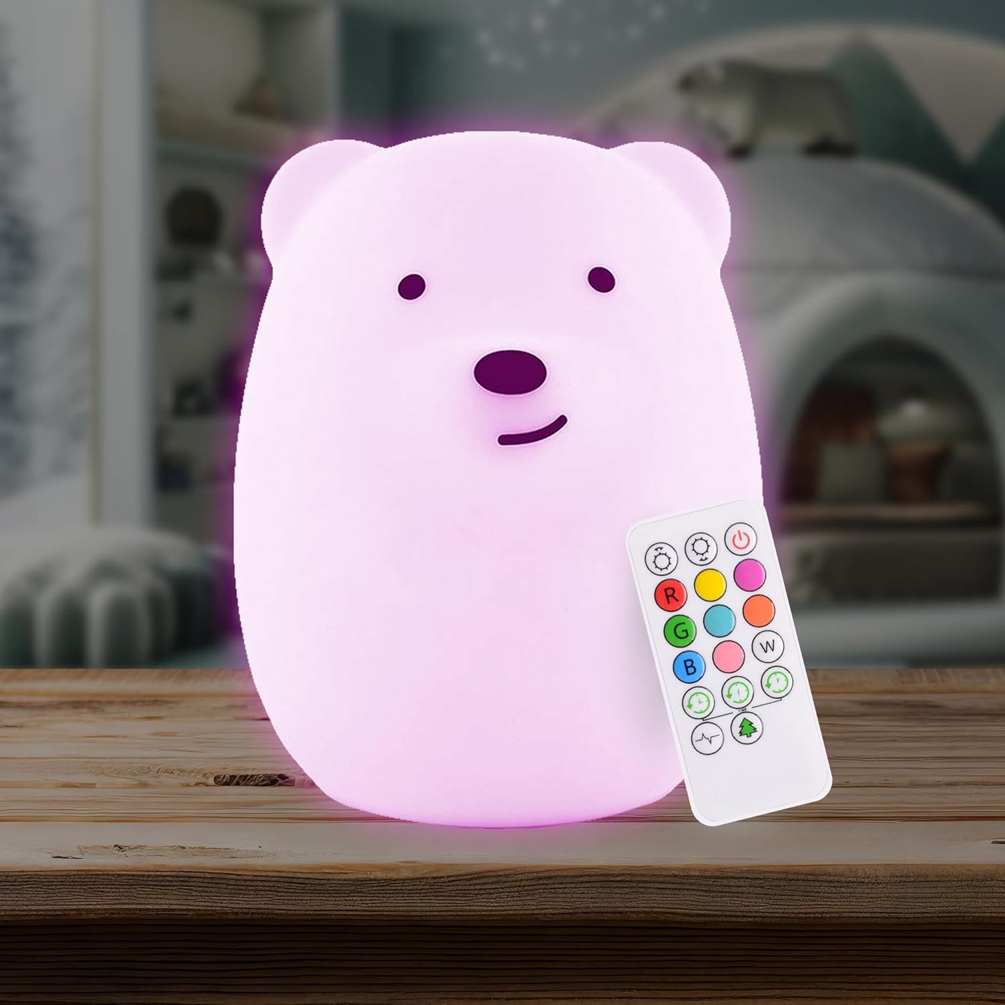 Remote Control Silicone Night Light for Kids - Owl Design with 9 Soft Colors & Sleep Timer - Rechargeable, Battery-Operated Lamp for Bedroom | Baby Nursery, Toddler, Girls, Boys