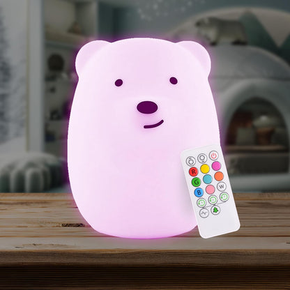 Remote Control Silicone Night Light for Kids - Owl Design with 9 Soft Colors & Sleep Timer - Rechargeable, Battery-Operated Lamp for Bedroom | Baby Nursery, Toddler, Girls, Boys