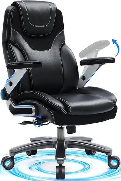 "Big & Tall Executive Office Chair – 600lb Capacity Ergonomic Chair with 5D Adjustable Arms & Lumbar Support, Fabric Upholstery" - RELUX.STORE