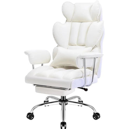 "Big & Tall Executive Office Chair – High Back Leather Ergonomic Reclining Desk Chair with Footrest & Lumbar Support" - RELUX.STORE