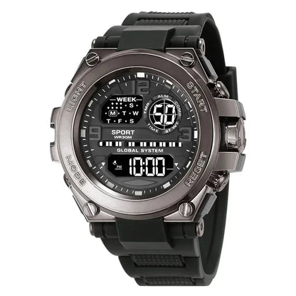 Black Sports Watch for Kids Students Men's Multifunction LED Digital Watch Waterproof Luminous Alarm Clock Electronic Watches - RELUX.STORE