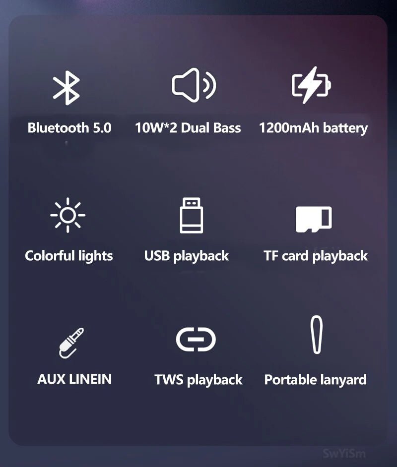 Bluetooth Speaker Wireless Waterproof Outdoor Stereo Bass USB/TF/FM Radio LOUD - RELUX.STORE