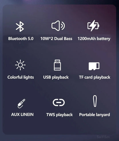 Bluetooth Speaker Wireless Waterproof Outdoor Stereo Bass USB/TF/FM Radio LOUD - RELUX.STORE