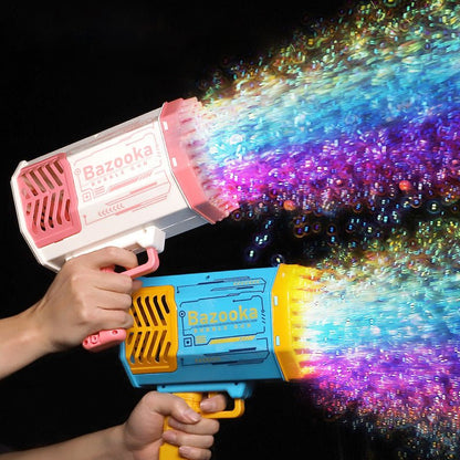 Bubble Gun Rocket 69 Holes Soap Bubbles Machine Gun Shape Automatic Blower With Light Toys For Kids Pomperos - RELUX.STORE