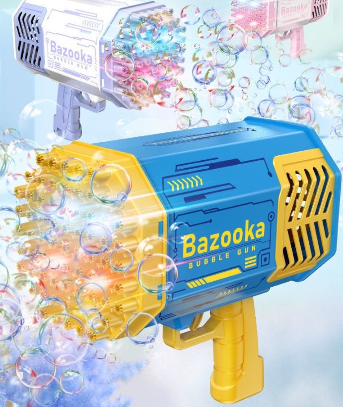 Bubble Gun Rocket 69 Holes Soap Bubbles Machine Gun Shape Automatic Blower With Light Toys For Kids Pomperos - RELUX.STORE