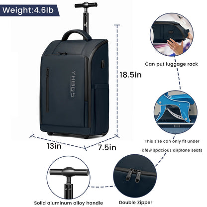 Business Rolling Backpack with Wheels Cabin Carry on Bag Waterproof Business Travel Laptop Bags Carry on Luggage bags 18 Inch - RELUX.STOREBusiness Rolling Backpack with Wheels Cabin Carry on Bag Waterproof Business Travel Laptop Bags Carry on Luggage bags 18 Inch