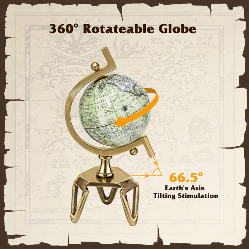 Educational Geographic 5/8/10 Inch World Globe with Triangle Metal Stand