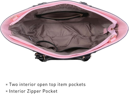 Satchel Purse Handbag for Women Large Shoulder Work Tote Bag with Matching Wallet