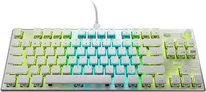 Vulcan TKL Mechanical PC Tactile Gaming Keyboard, Compact, Tenkeyless, Titan Switch Optical, RGB AIMO Lighting, Anodized Aluminum Top Plate, Detachable USB-C Cable, Low Profile Design, Black