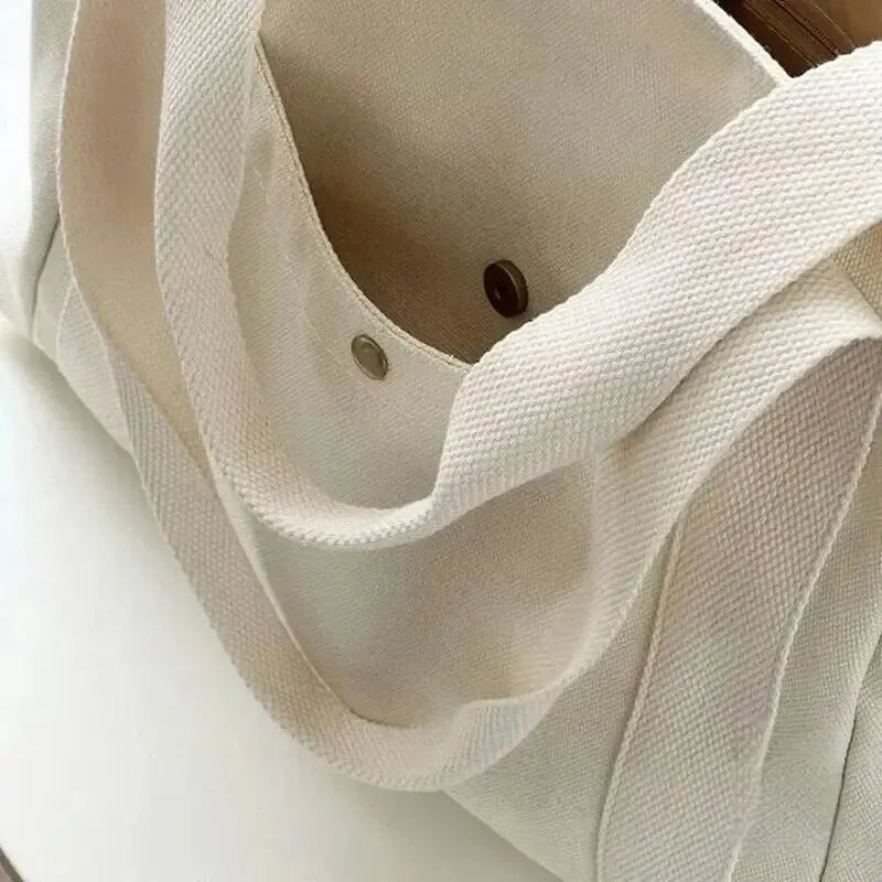 Canvas Women's Shoulder Bag Large Capacity Multiple Outer Pocket Zipper Tote Bag Student Handbag Shopping - RELUX.STORE