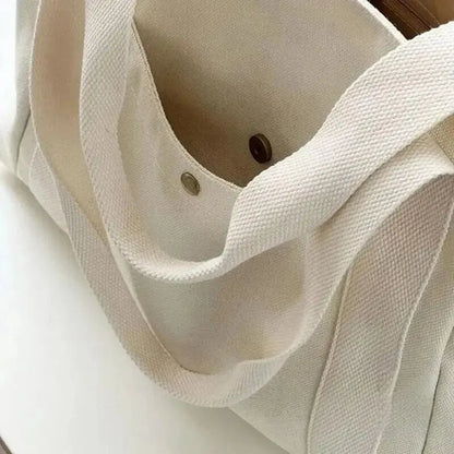 Canvas Women's Shoulder Bag Large Capacity Multiple Outer Pocket Zipper Tote Bag Student Handbag Shopping - RELUX.STORE