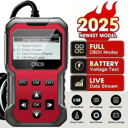 "Car OBD2 Scanner Diagnostic Tool – Engine Fault Code Reader for All OBD - II 1996+ Cars | Auto Engine Scan & Diagnosis Tool" - RELUX.STORE