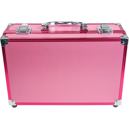 Carry All Make up Train Case with Pro Makeup Set, Beauty Brushes, Lipsticks, Eye Shadows, Blushes, Powders, and More - Reusable Cosmetics Storage Organizer - Premium Gift Packaging - Pink - RELUX.STORE