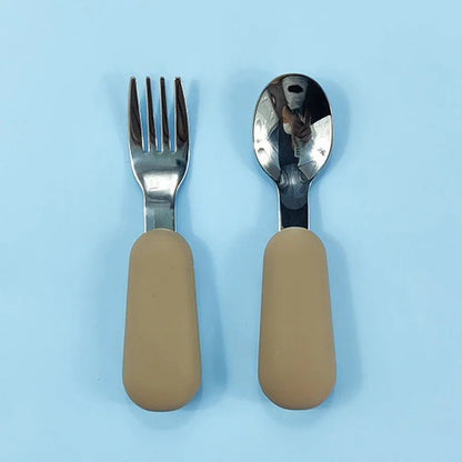 Baby Gadgets Tableware Set Children Utensil Stainless Steel Toddler Dinnerware Cutlery Cartoon Infant Food Feeding Spoon Fork RELUX.STORE