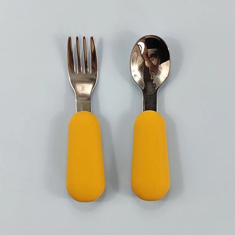 Baby Gadgets Tableware Set Children Utensil Stainless Steel Toddler Dinnerware Cutlery Cartoon Infant Food Feeding Spoon Fork RELUX.STORE