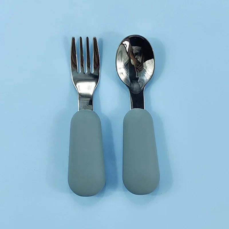 Baby Gadgets Tableware Set Children Utensil Stainless Steel Toddler Dinnerware Cutlery Cartoon Infant Food Feeding Spoon Fork RELUX.STORE