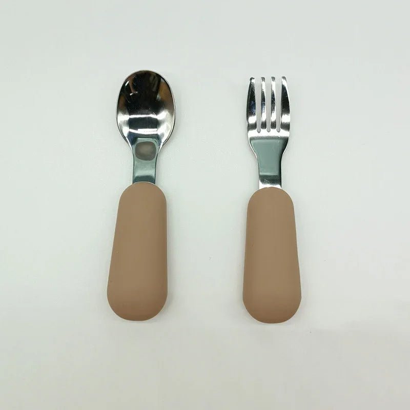 Baby Gadgets Tableware Set Children Utensil Stainless Steel Toddler Dinnerware Cutlery Cartoon Infant Food Feeding Spoon Fork RELUX.STORE