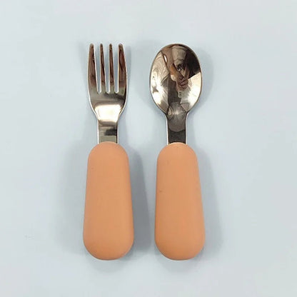 Baby Gadgets Tableware Set Children Utensil Stainless Steel Toddler Dinnerware Cutlery Cartoon Infant Food Feeding Spoon Fork RELUX.STORE