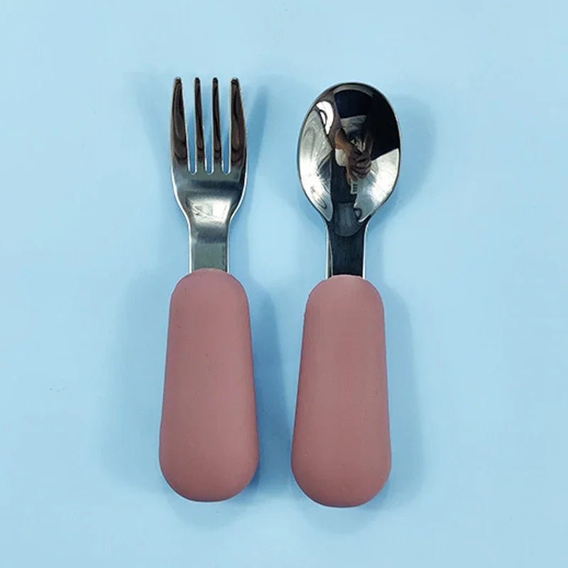 Baby Gadgets Tableware Set Children Utensil Stainless Steel Toddler Dinnerware Cutlery Cartoon Infant Food Feeding Spoon Fork RELUX.STORE