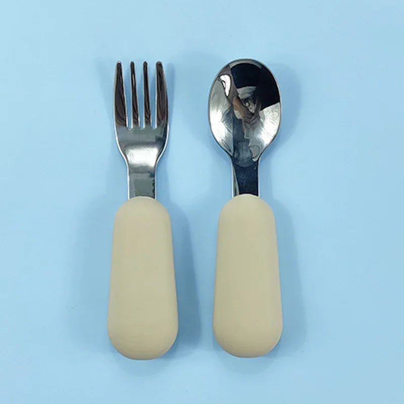 Baby Gadgets Tableware Set Children Utensil Stainless Steel Toddler Dinnerware Cutlery Cartoon Infant Food Feeding Spoon Fork RELUX.STORE