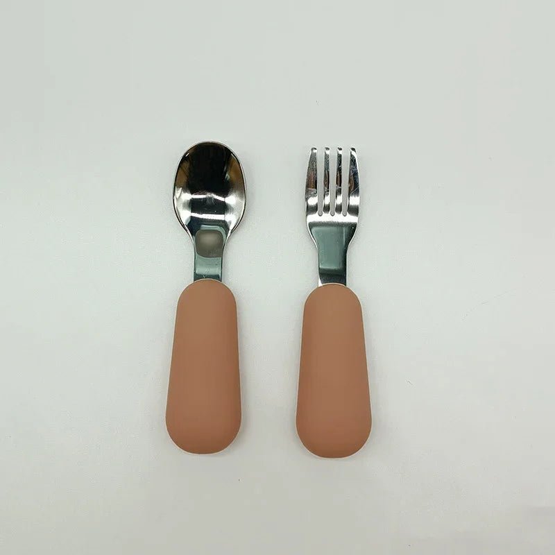Baby Gadgets Tableware Set Children Utensil Stainless Steel Toddler Dinnerware Cutlery Cartoon Infant Food Feeding Spoon Fork RELUX.STORE