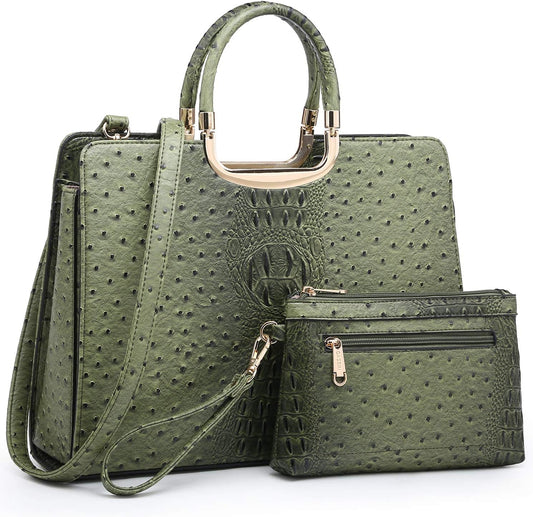 Womens Handbag Top Handle Shoulder Bag Tote Satchel Purse Work Bag with Matching Wallet