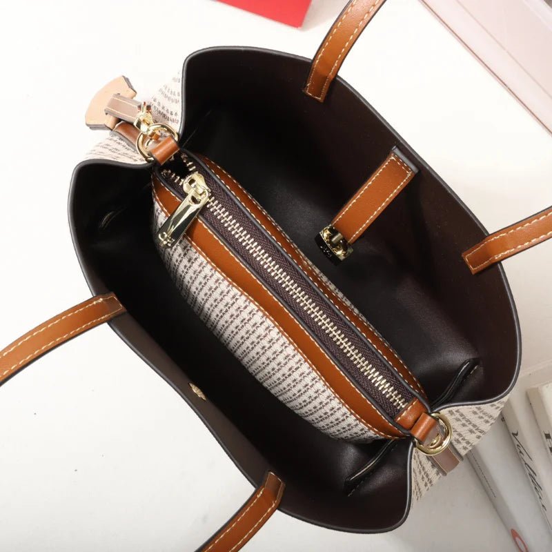 CH Premium Versatile Leather Crossbody Bag Ladies Large Capacity Daily Commuter Tote Bag Letter Print Design Ladies Fashion - RELUX.STORE