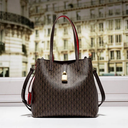 CH Premium Versatile Leather Crossbody Bag Ladies Large Capacity Daily Commuter Tote Bag Letter Print Design Ladies Fashion - RELUX.STORE
