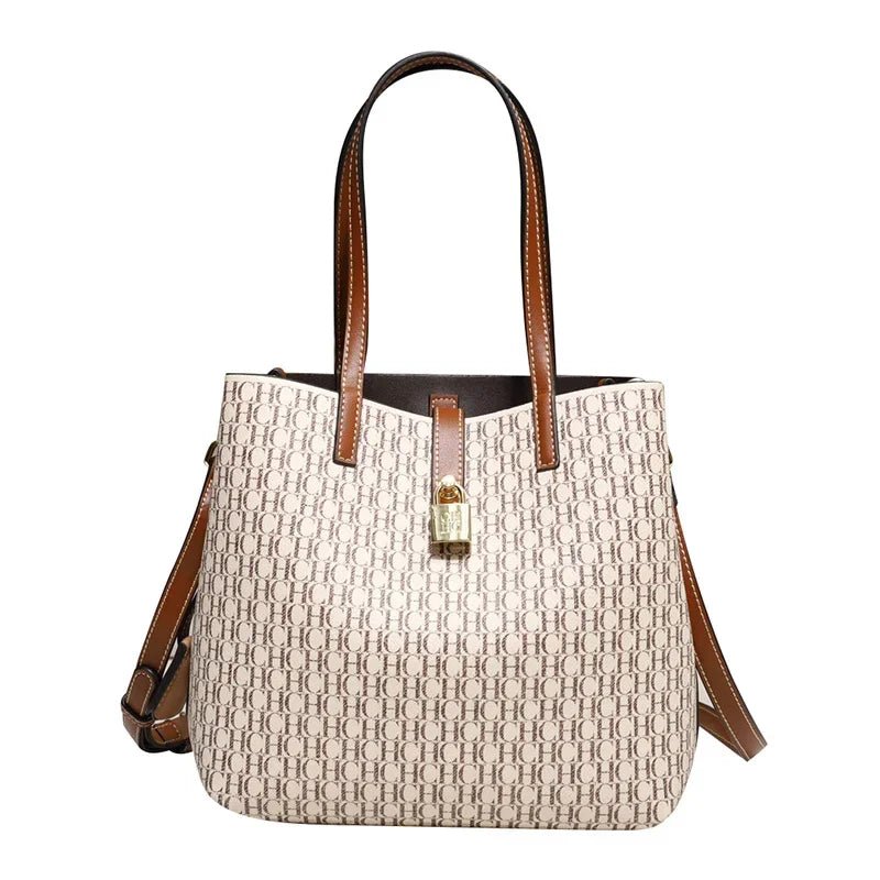 CH Premium Versatile Leather Crossbody Bag Ladies Large Capacity Daily Commuter Tote Bag Letter Print Design Ladies Fashion - RELUX.STORE