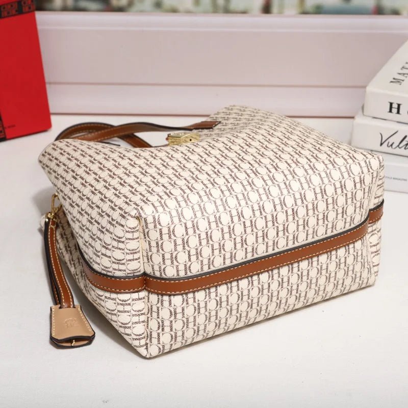 CH Premium Versatile Leather Crossbody Bag Ladies Large Capacity Daily Commuter Tote Bag Letter Print Design Ladies Fashion - RELUX.STORE