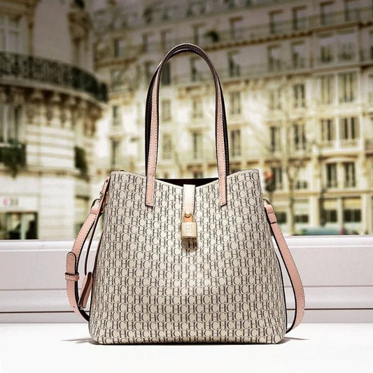 CH Premium Versatile Leather Crossbody Bag Ladies Large Capacity Daily Commuter Tote Bag Letter Print Design Ladies Fashion - RELUX.STORE