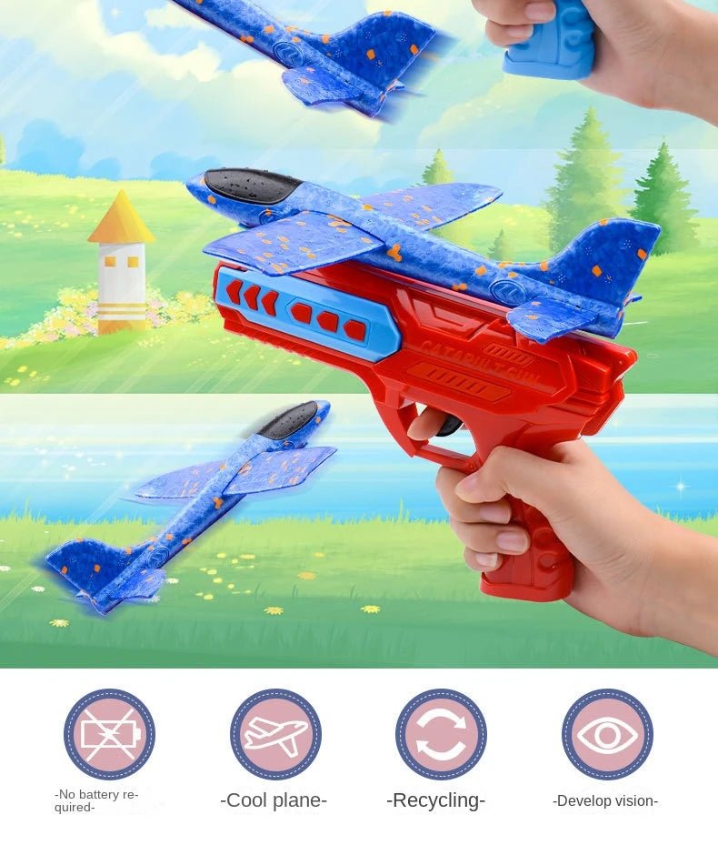“Children’s Foam Aircraft Glider Toy – Ejection Flying Plane for Outdoor Play, Parent - Child Games & Kids Gifts” - RELUX.STORE