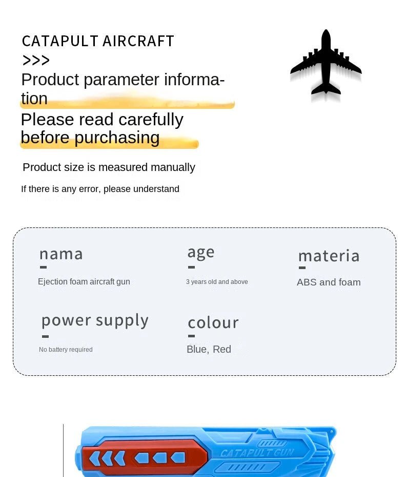 “Children’s Foam Aircraft Glider Toy – Ejection Flying Plane for Outdoor Play, Parent - Child Games & Kids Gifts” - RELUX.STORE
