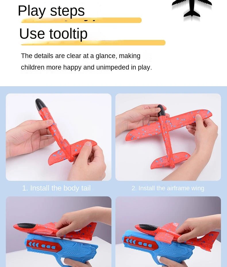 “Children’s Foam Aircraft Glider Toy – Ejection Flying Plane for Outdoor Play, Parent - Child Games & Kids Gifts” - RELUX.STORE