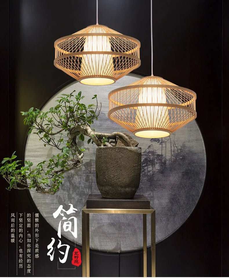 💡 "Chinese Style Bamboo Chandelier – Creative Pendant Lamp for Restaurant, Bar, Hot Pot Shop & Teahouse, Modern Zen Bamboo Lighting" - RELUX.STORE
