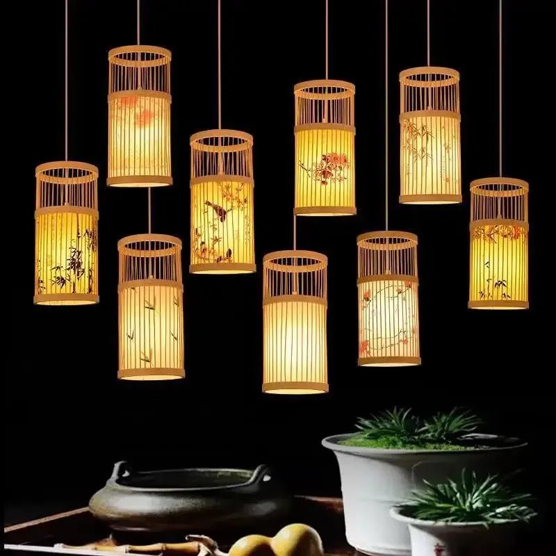 💡 "Chinese Style Bamboo Chandelier – Zen Art Lantern for Teahouse, Restaurant, Hotel, Hot Pot Shop & B&B, Japanese - Inspired Bamboo Pendant Light" - RELUX.STORE