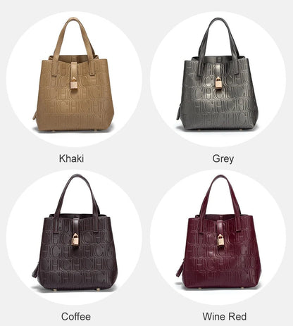 Classic Simple Solid Color Women's New 2024 Large Capacity Handbag Letter Element Women's Handbag - RELUX.STORE