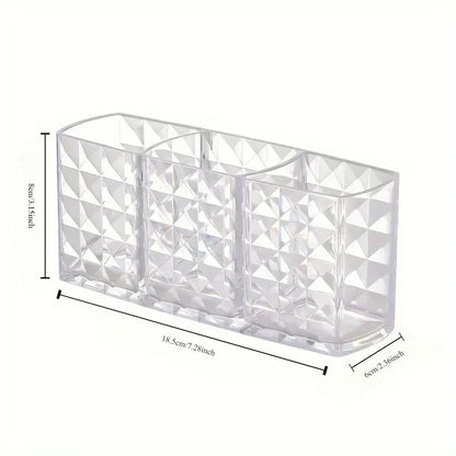 Clear Acrylic Makeup Brush Holder Desk Cosmetic Organizer Lipstick Storage Box Nail Polish Display Stand Rack Jewelry Case - RELUX.STORE