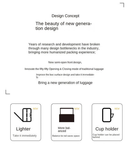 COLENARA 20"22"24"26 Inch Suitcase Box New Universal Multifunctional Front Open Trolley Case Boarding Box Large Capacity Luggage - RELUX.STORECOLENARA 20"22"24"26 Inch Suitcase Box New Universal Multifunctional Front Open Trolley Case Boarding Box Large Capacity Luggage